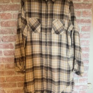 Plaid Button Down Shirt for Women